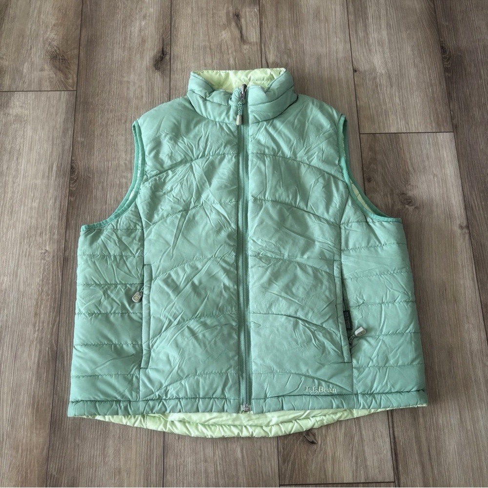 L.L. Bean Mint Green Quilted Vest Size L